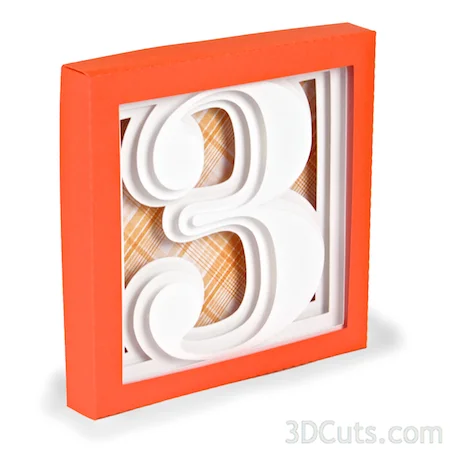 Number 3 • Shadow Box Numbers — 3DCuts.com